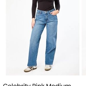 Celebrity Pink Medium Wash Wide Leg Jeans